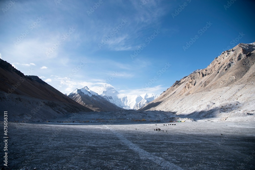 Scenic winter landscape of Mount Everest Base Camp