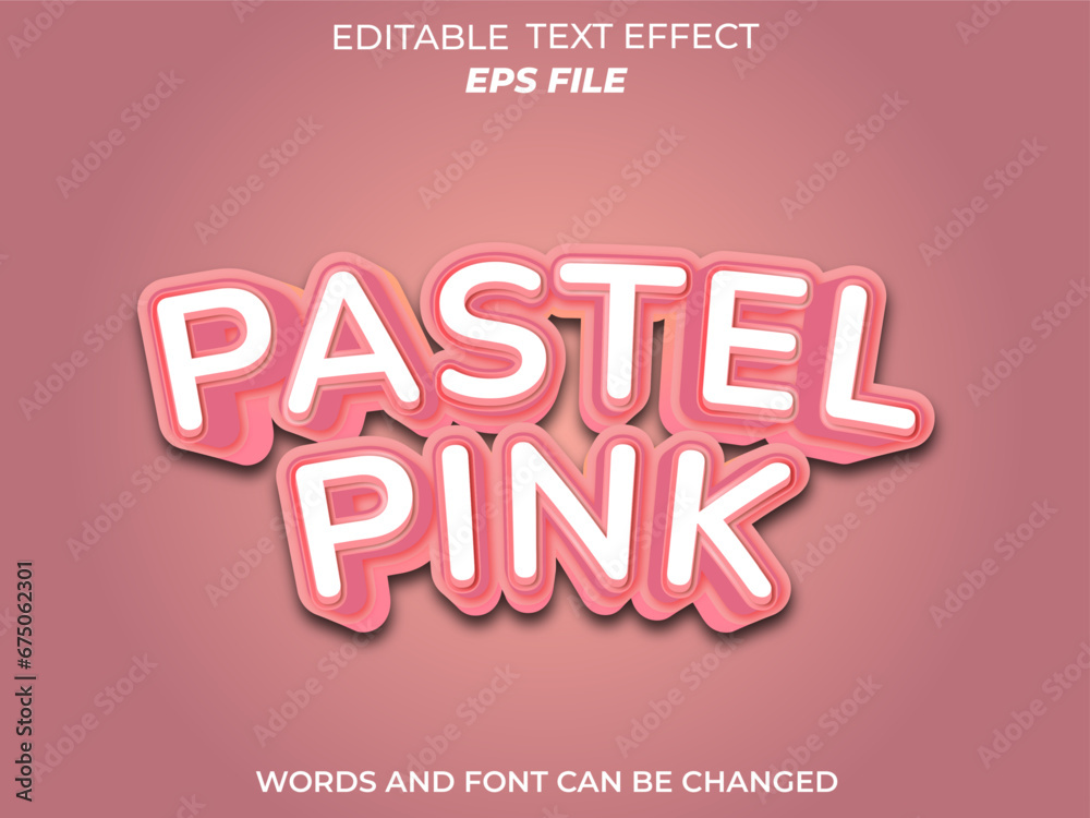pastel pink text effect, font editable, typography, 3d text. vector template pastel pink text effect, font editable, typography, 3d text. vector template