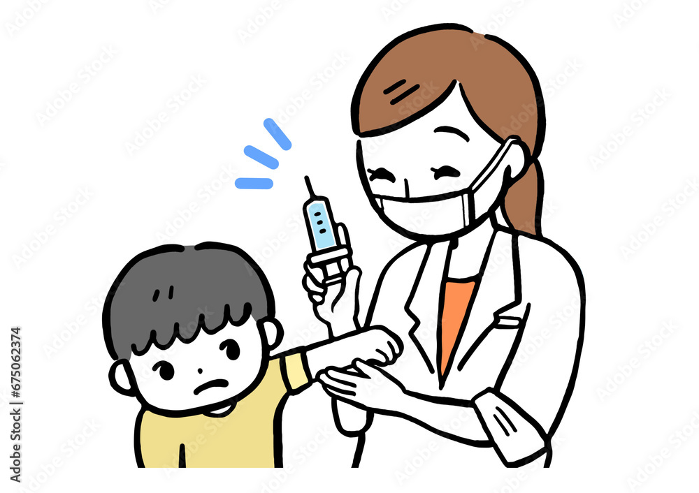 予防接種を受ける子どものイラスト 予防接種を受ける子どものイラスト