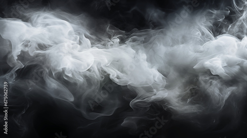 Abstract white and balck color background with smoke pattern, 3D illustration.	 photo