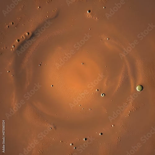 AI generated illustration of an aerial view of a brown planet surface photo