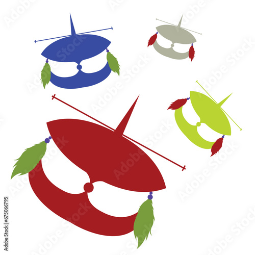 Vector illustration of wau bulan malaysia isolated on the white background