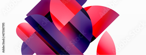 Abstract masterpiece formed by delicate interplay of circles, squares, and triangles. Geometric elements converge in harmonious chaos, evoking sense of modern creativity. Symphony of shapes
