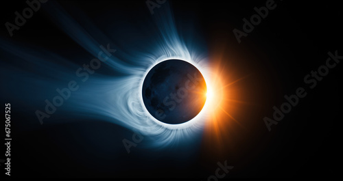 Solar Eclipse Over Dark Planet
