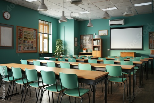 empty modern classroom