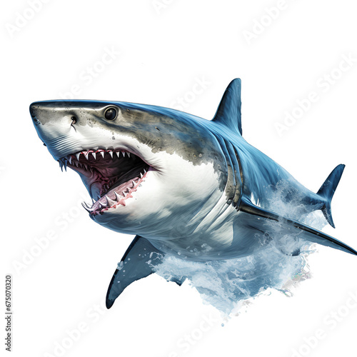 great shark on transparent background PNG photo