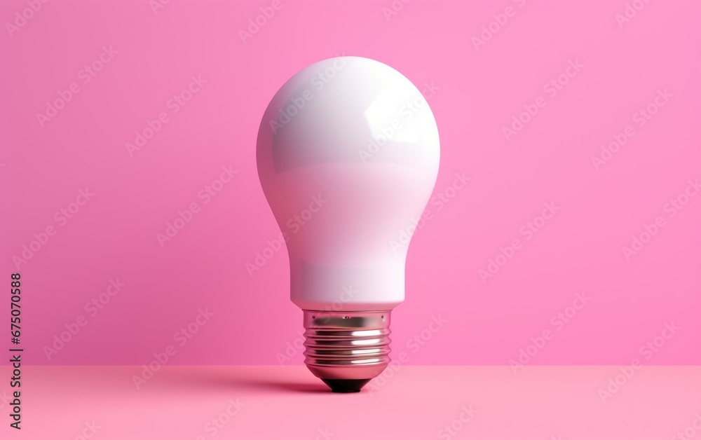 LED bulb on the clean pink background LED bulb on the clean pink background