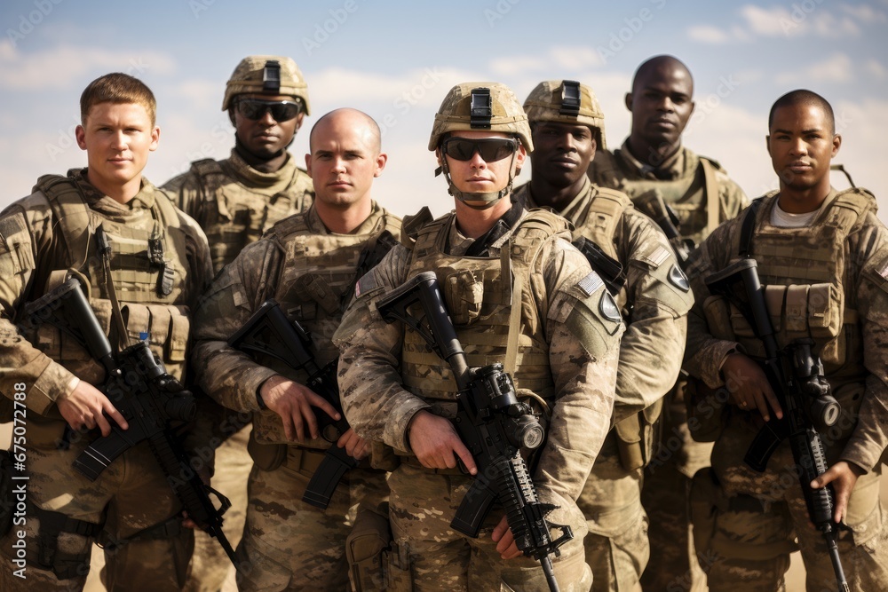 group of soldiers in camouflage group of soldiers in camouflage