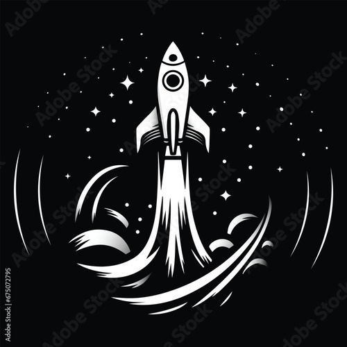 rocket in space vector