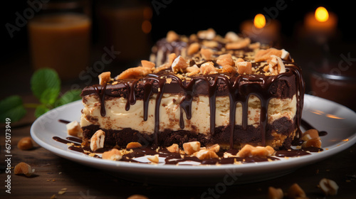 Chocolate Peanut Butter Cheesecake  Professional   Background Image  Hd
