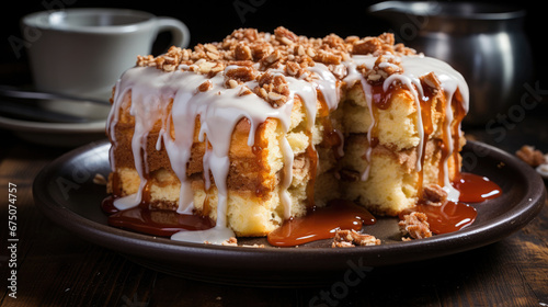 Cinnamon Roll Cheesecake Professional Photography, Background Image, Hd