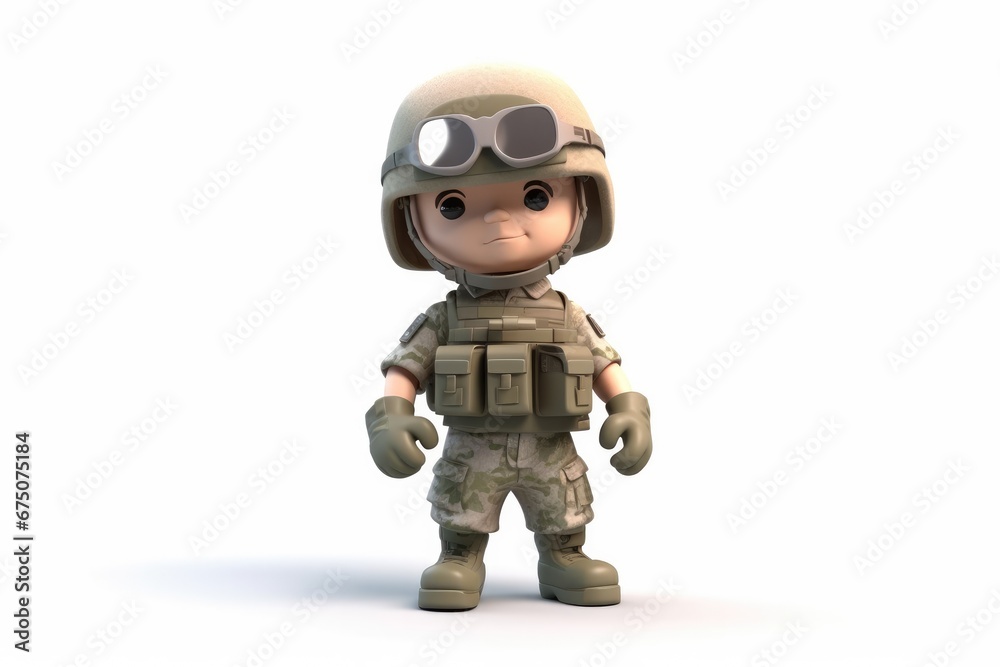 Army soldier cartoon character