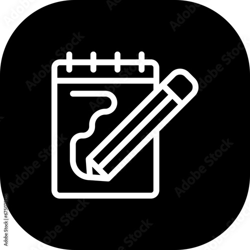 Drawing creativity business icon with black filled line outline style. drawing  line  doodle  design  sketch  graphic  element. Vector illustration