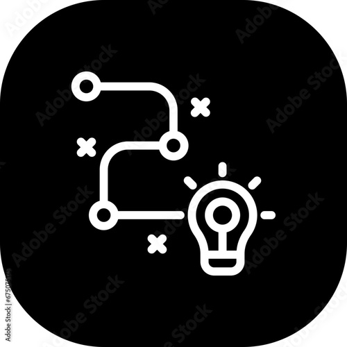 Creative strategy creativity business icon with black filled line outline style. strategy, business, creative, idea, marketing, success, concept. Vector illustration