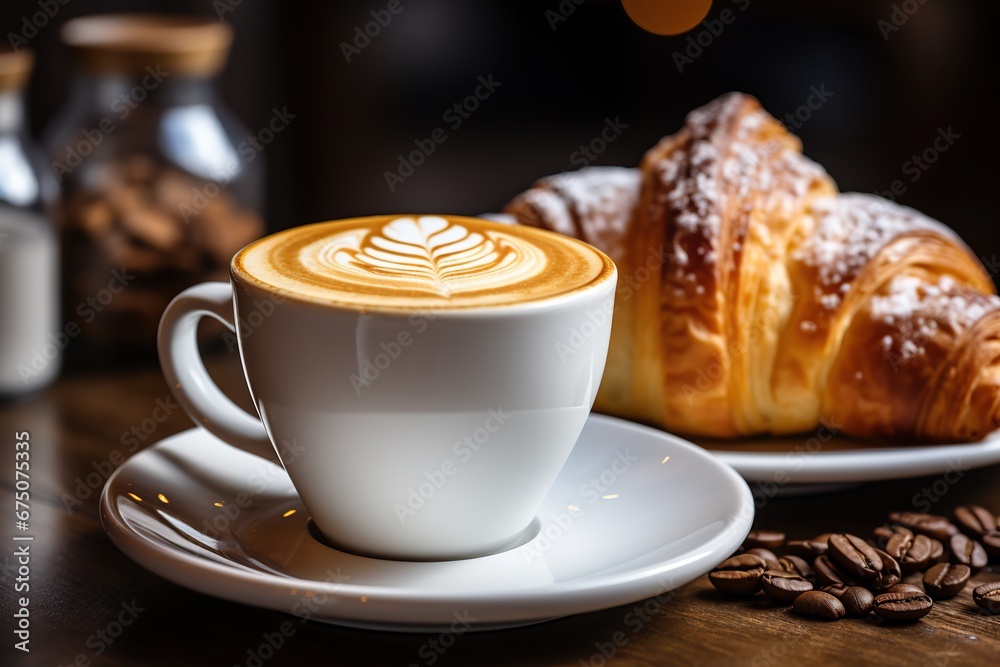 Latte and chocolate croissant Latte and chocolate croissant