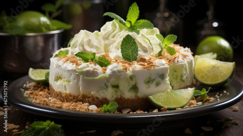 Coconut Lime Cheesecake Professional Photography, Background Image, Hd