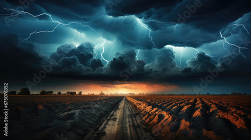 Cropped Photo Of A Lightning Storm Over Acres, Background Image, Hd