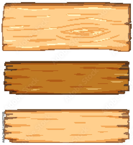 Isolated Wooden Board Frame in Cartoon Vector Style