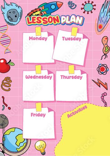 Weekly Lesson Plan Template for Monday to Friday