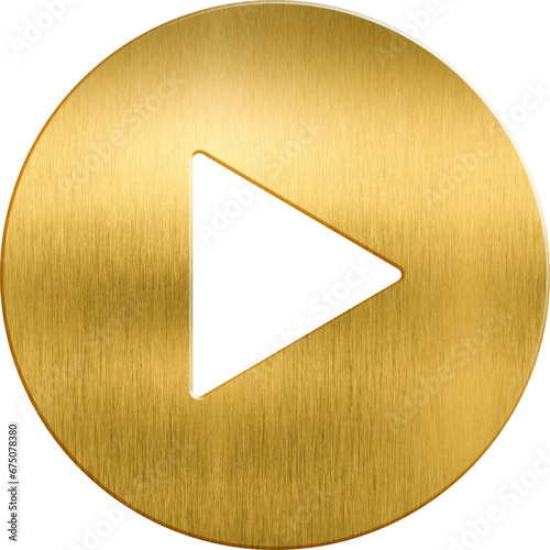 Golden icon player video play buttons web music multimedia media cyberspace shape record start interface graphic audio circle illustration digital element motion picture clip pictogram cinema red shin