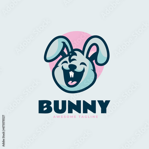 Vector Logo Illustration Bunny Mascot Cartoon Style. © Artnivora