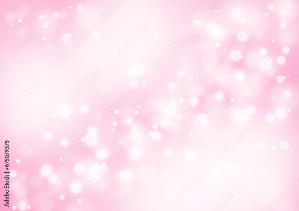 Circles, dots, and soft bokeh on a white and pink gradient background. Gives a new feeling, cute, cartoonish, can be used in media design. Website banners and advertising