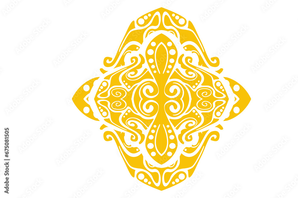 Yellow Rhinestone Border Yellow Ornament Border Design With Transparent Background Stock ...