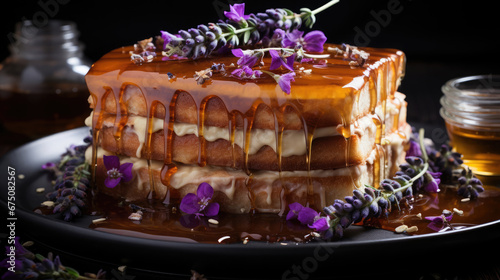 Lavender Honey Cake Professional Photography, Background Image, Hd