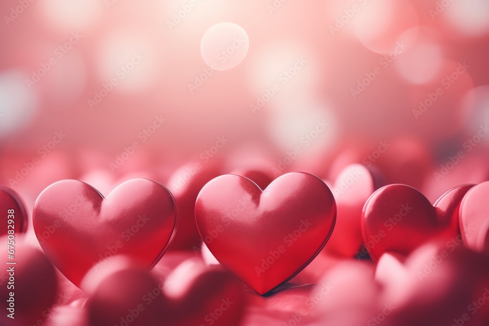 valentine day background with hearts and roses