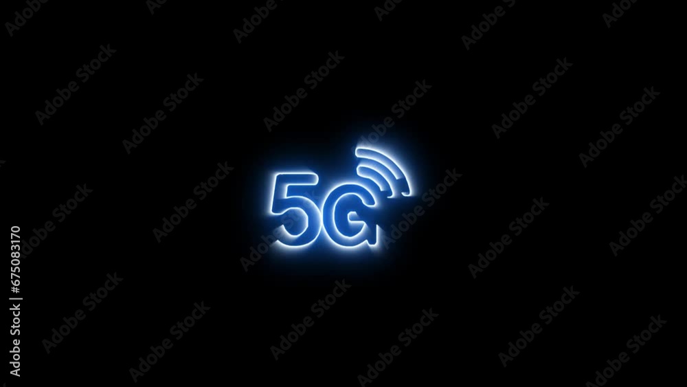 Wi-Fi, 5G internet connection network on black motion background Wi-Fi, 5G internet connection network on black motion background