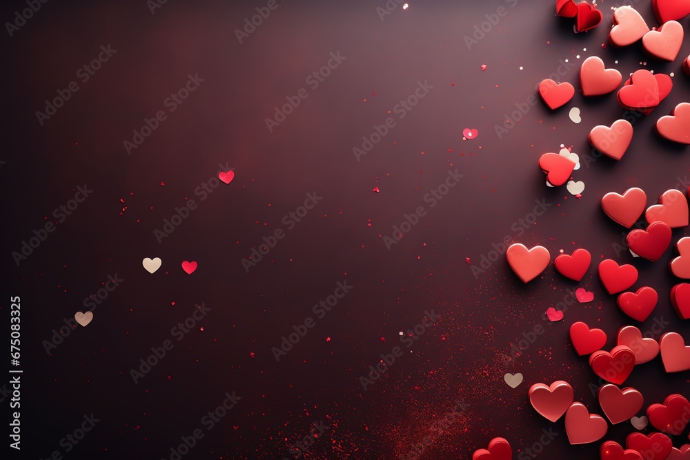 valentine day background with hearts and roses