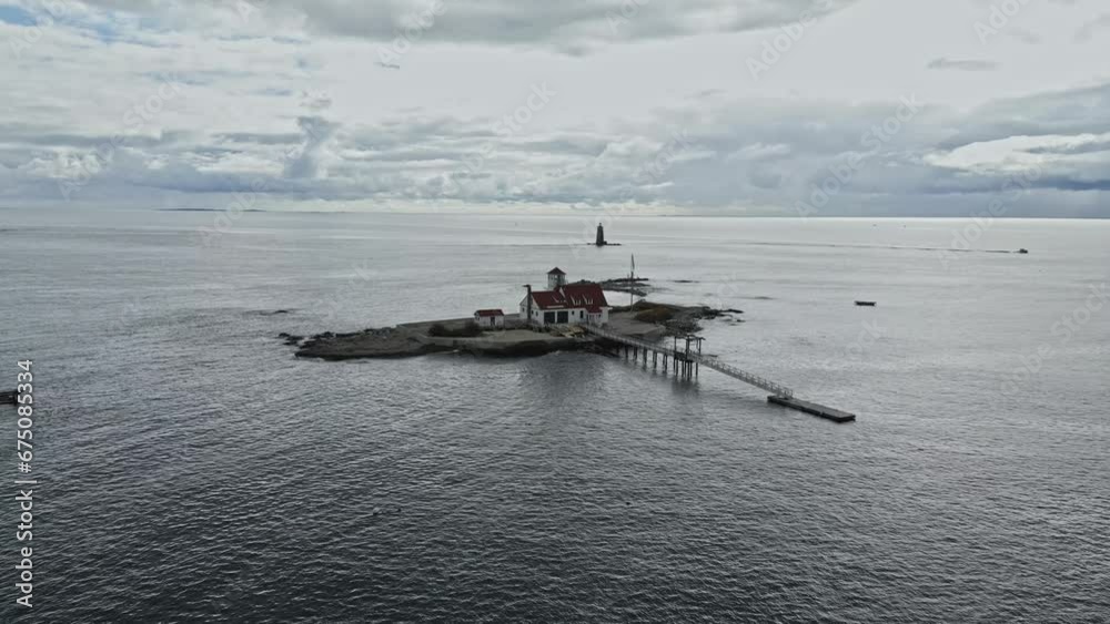 Cloudy day drone shot of Wood Island in Portsmouth-New Hampshire. Cloudy day drone shot of Wood Island in Portsmouth-New Hampshire.