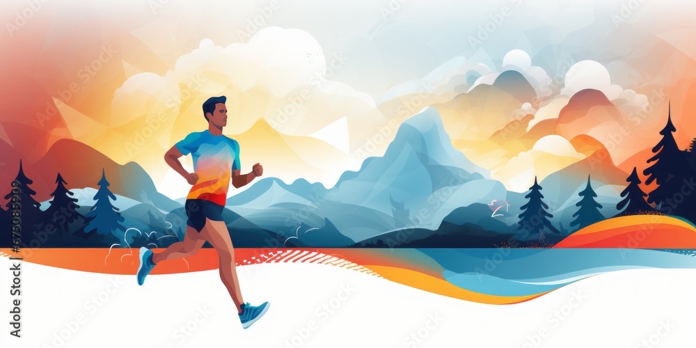 Abstract illustration of a person running. 