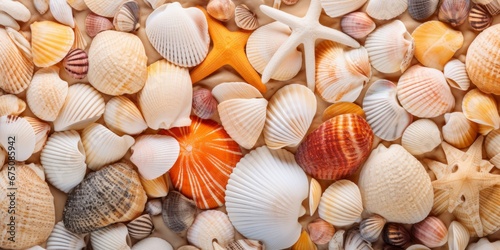Abstract illustration of seashells for background. 