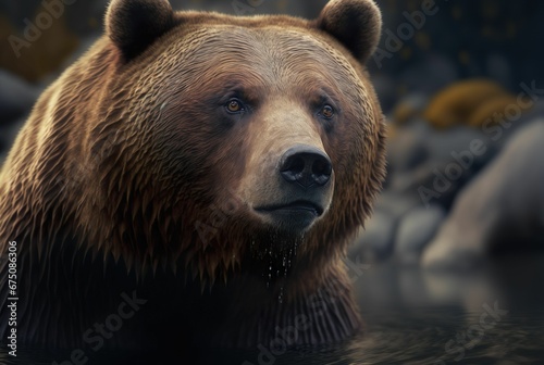AI generated illustration of the portrait of the bear.