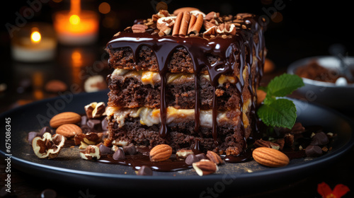Mocha Almond Fudge Cake Professional Photography, Background Image, Hd