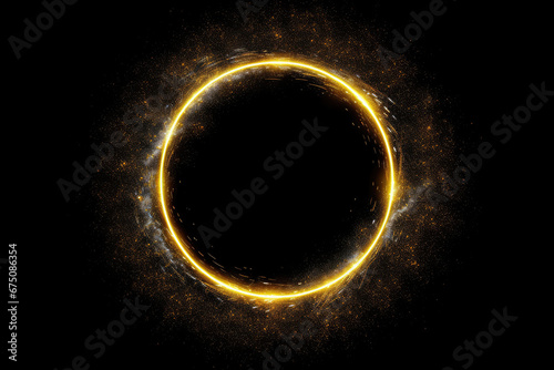 circle light frame on black background, illustration