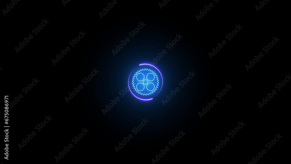 Glowing neon circle concept text animation 