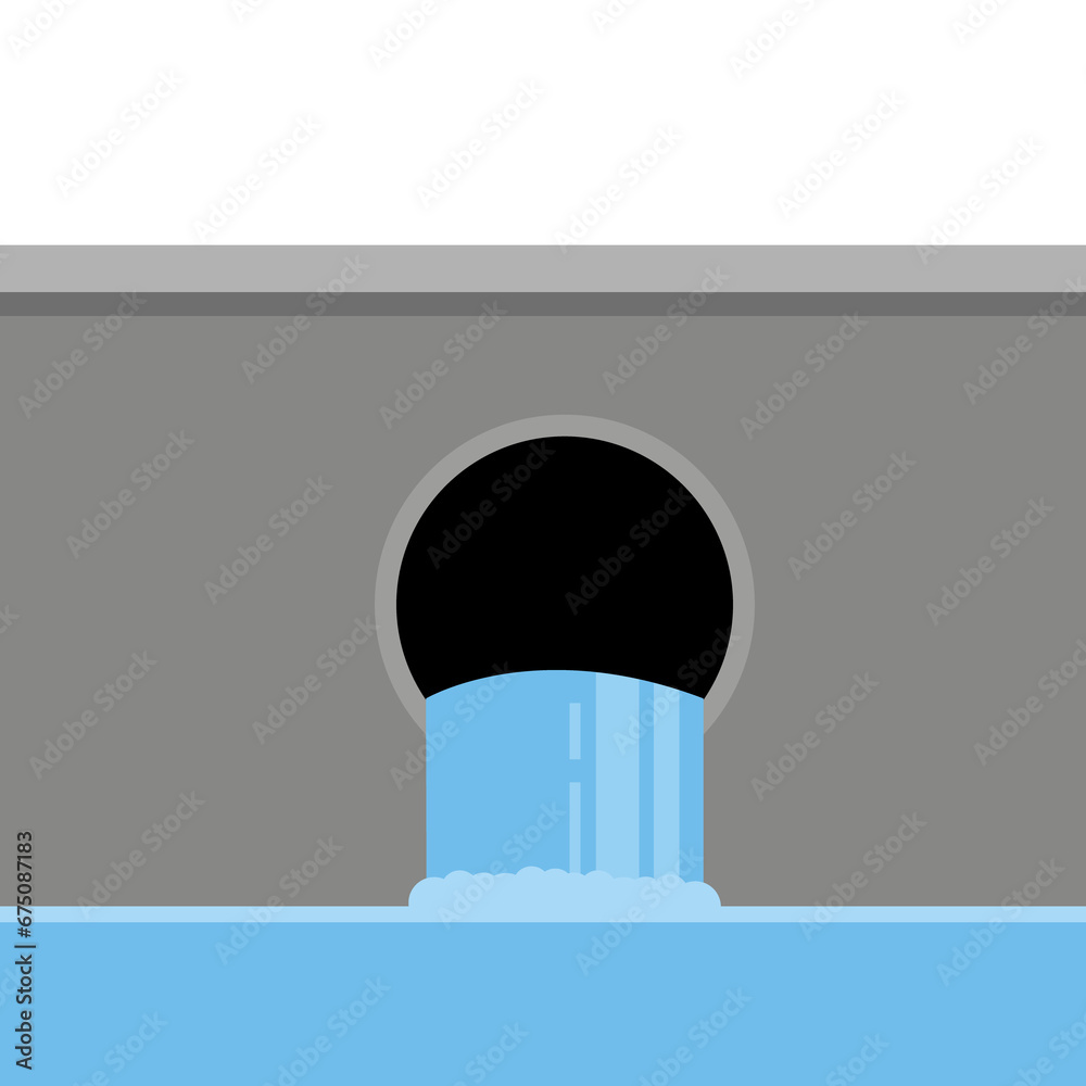 Fototapeta premium Drainage cartoon. free space for text. wallpaper. background.