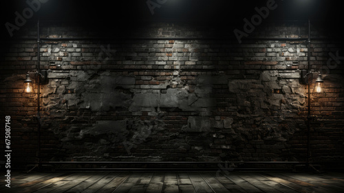 Part Of Black Painted Brick Wall, Background Image, Hd