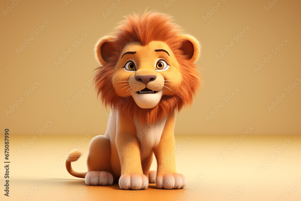 3d Rendered lion cartoon character 3d Rendered lion cartoon character