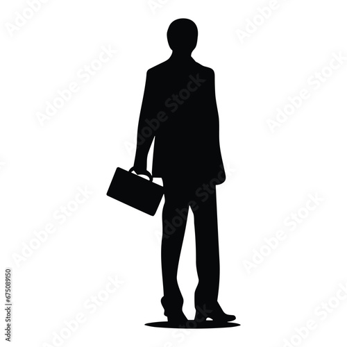 A Businessman vector Silhouette, A Man vector isolated on a white background, A Corporate person Black vector