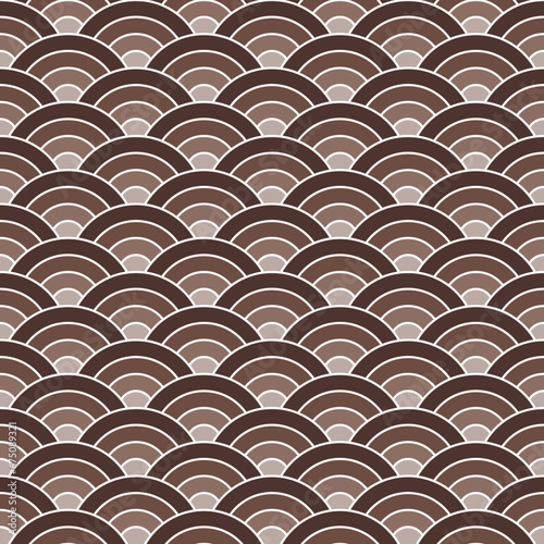 Brown shade Japanese wave pattern background. Japanese seamless pattern vector. Waves background illustration. for clothing, wrapping paper, backdrop, background, gift card.