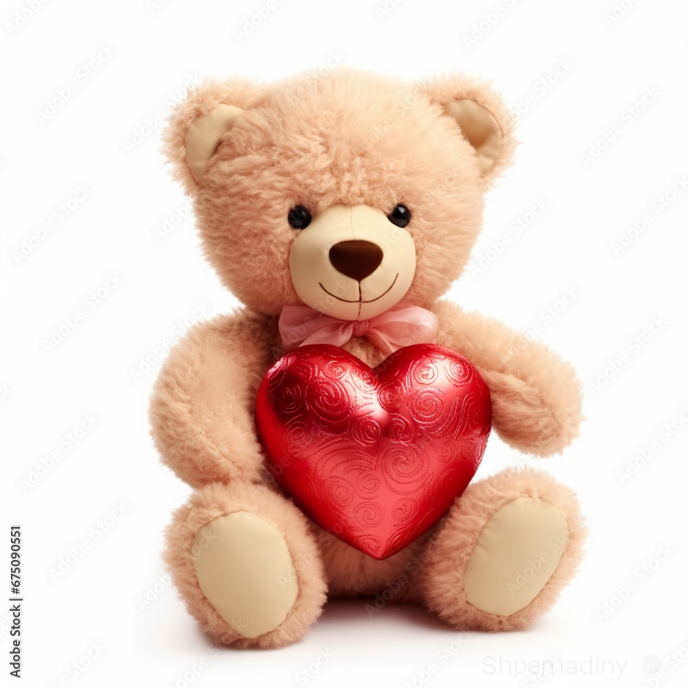 Obraz premium teddy bear and heart