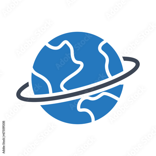 Planet earth equator vector icon