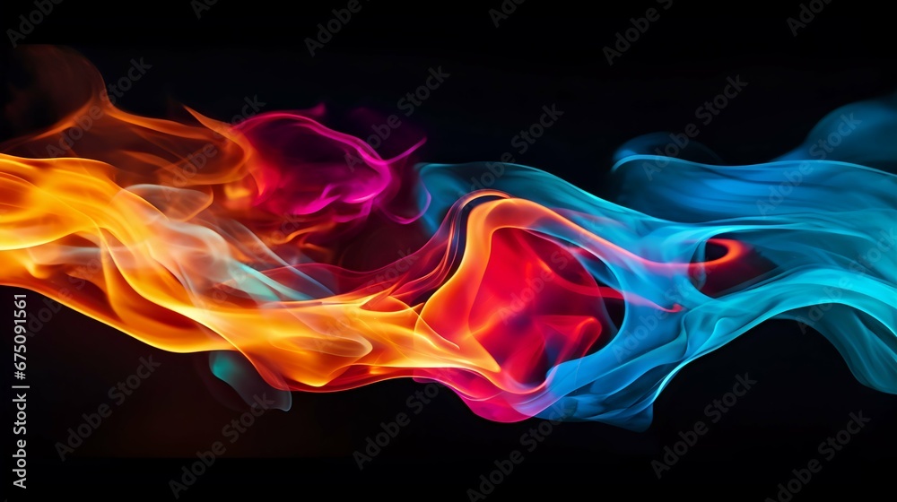 close up of a fire on a black background