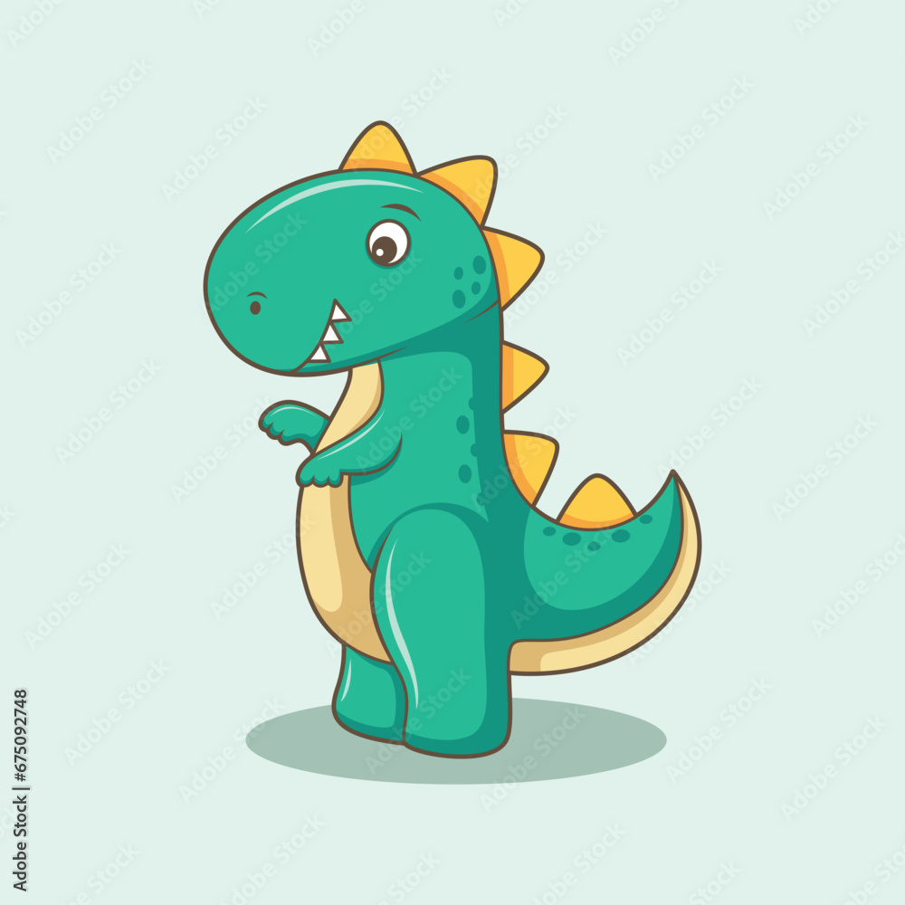 Fototapeta premium Cute Dinosaur Character Design Illustration