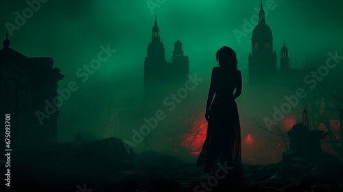   silhouette of a man in the fog © Aliaksei