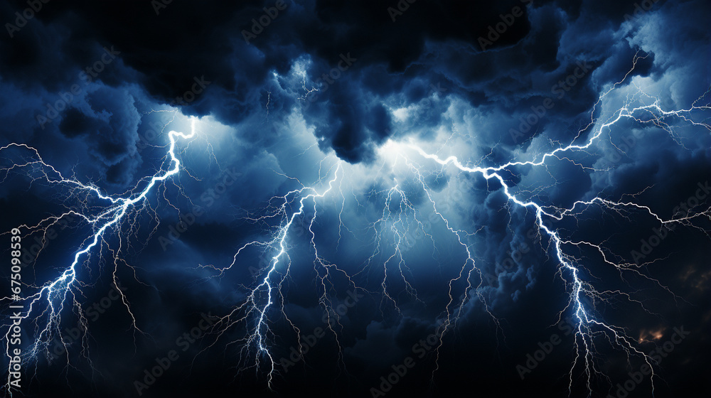 lightning in the sky - obrazy, fototapety, plakaty 