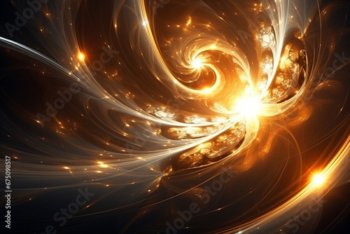 3D rendering abstract fractal light background photo